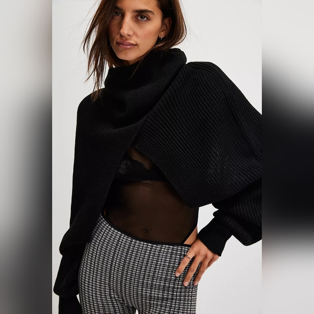 Free People Black Sweater Shrug